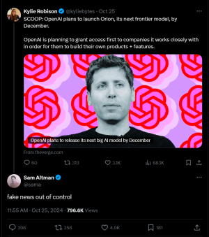 CHATGPT 12月发布最新模型Orion？Altman又否认